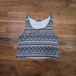 Brandy Melville Geometric Pattern Print Crop Top
